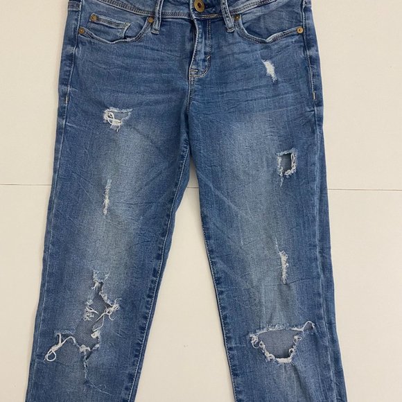 American Rag Ripped Skinny Jeans with Raw Hem - Picture 1 of 3